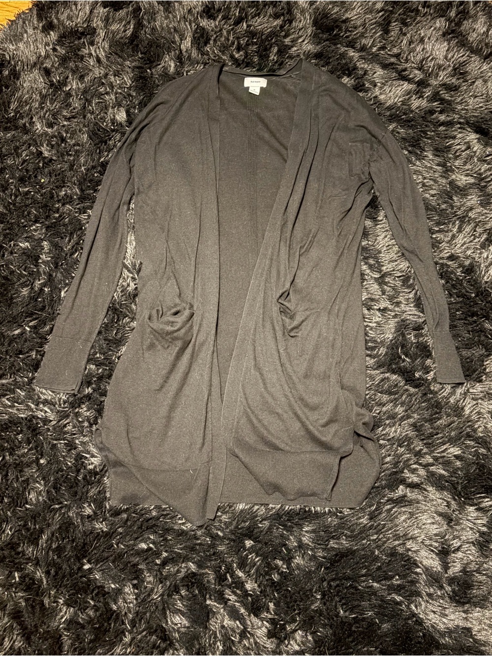 Old Navy Black Long Open-Front Cardigan Dress